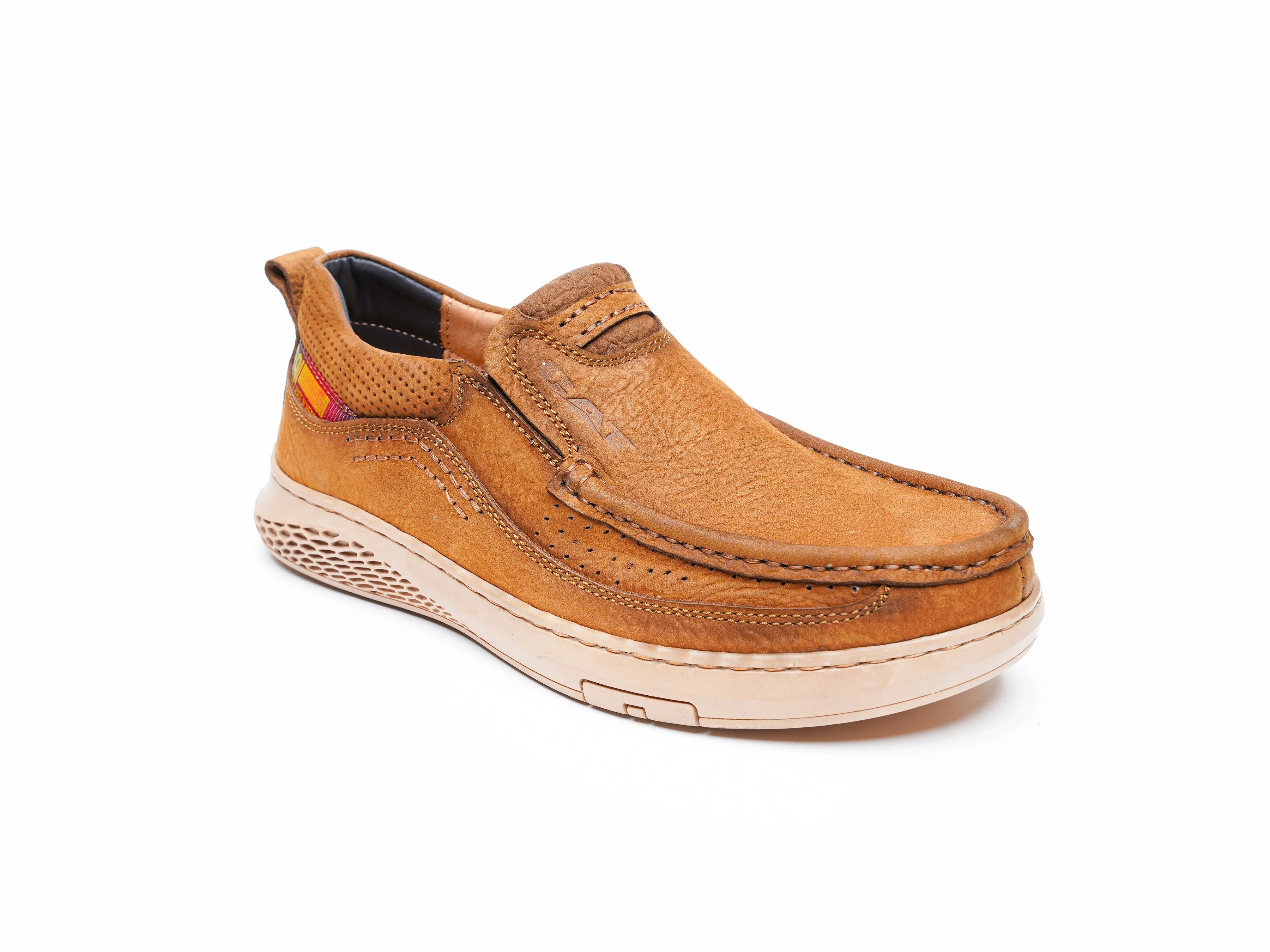 23016 Brown Cross Border real leather men's trend leisure wear new youth office British wind shoes non-slip Casual Shoe wear