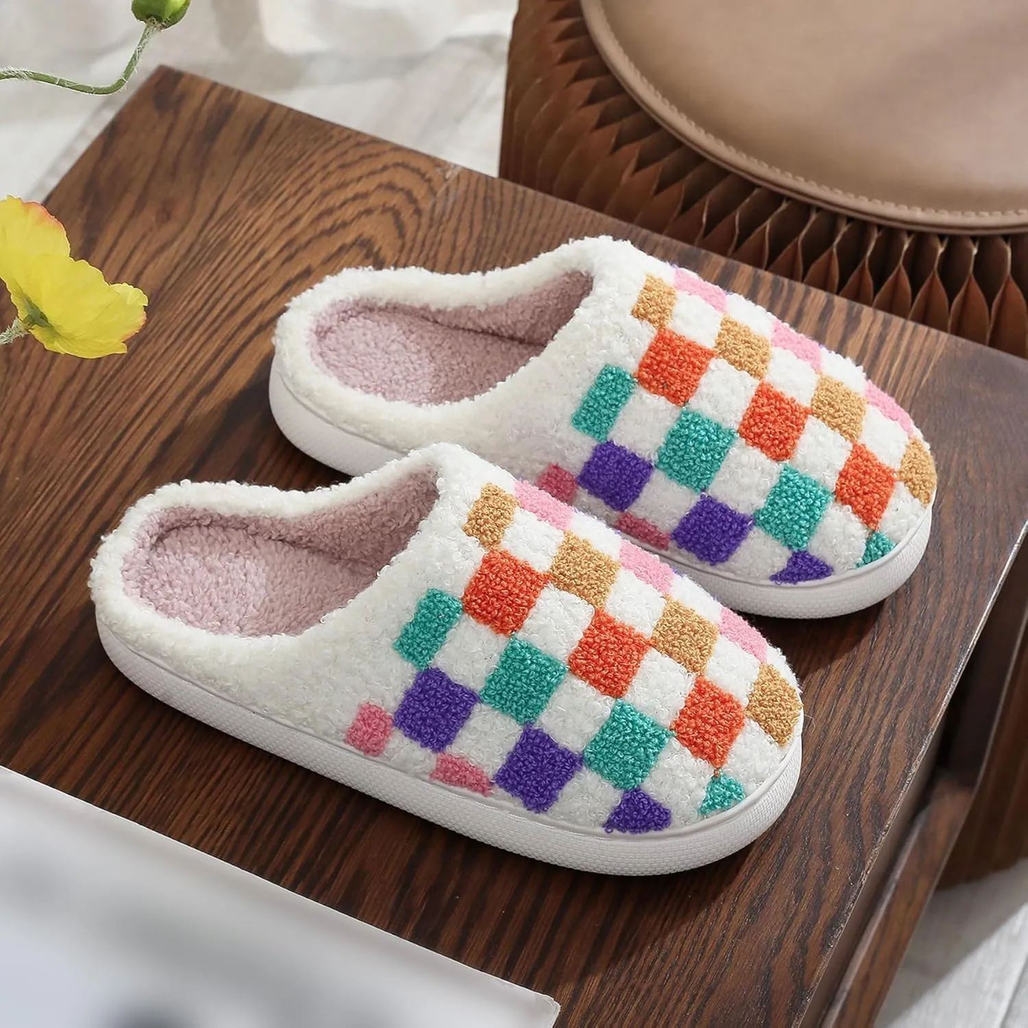 24 Years New Animal Fruit Slippers For Women Fluffy Plush Slippers Cute Cartoon House Slipper Fruit Slippers for Womens Mens Plush Soft Memory Foam House Shoes Women's Men's Cute Slippers