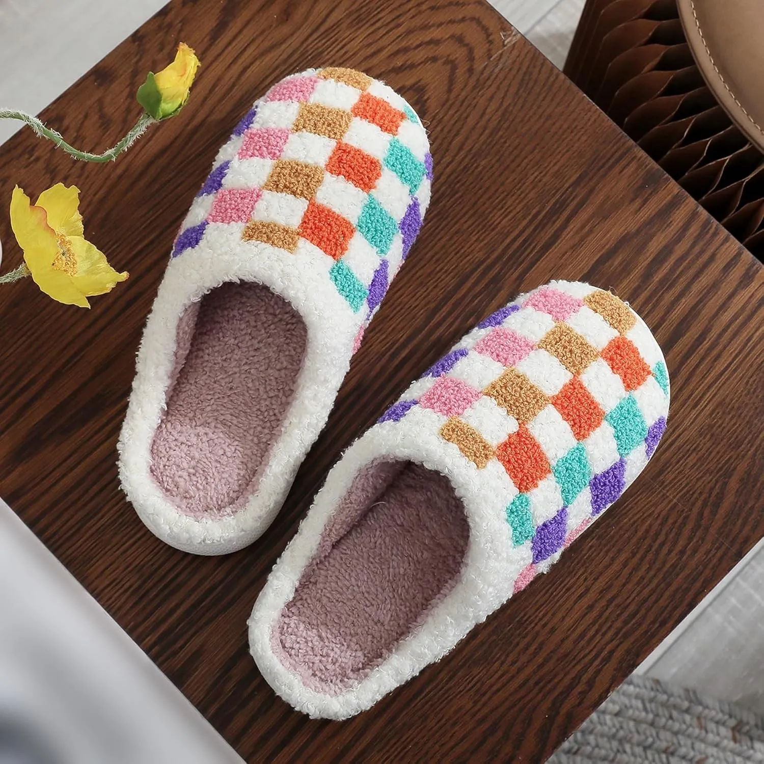 24 Years New Animal Fruit Slippers For Women Fluffy Plush Slippers Cute Cartoon House Slipper Fruit Slippers for Womens Mens Plush Soft Memory Foam House Shoes Women's Men's Cute Slippers