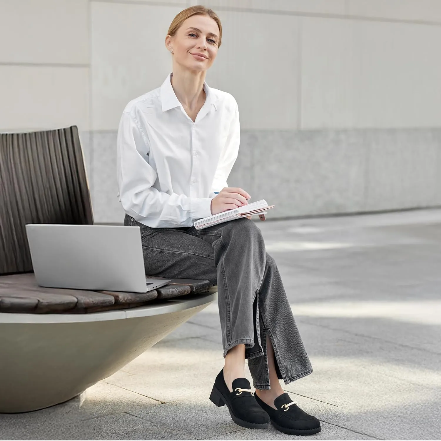 Ablanczoom Chunky Loafers for Women Platform: Comfortable Suede Penny Womens Loafer Dressy Slip On Casual Office Business Shoes