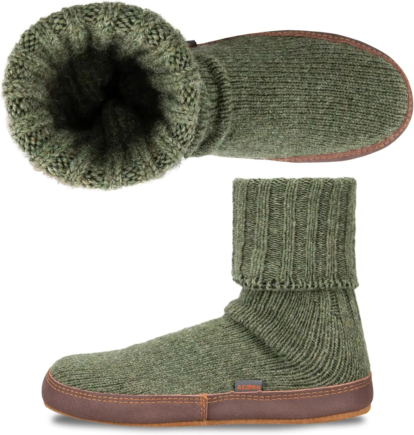 Acorn Mens and Womens Original Slipper Socks - Cloud Cushion, Ragg Wool, Moisture-Wicking, Suede Sole
