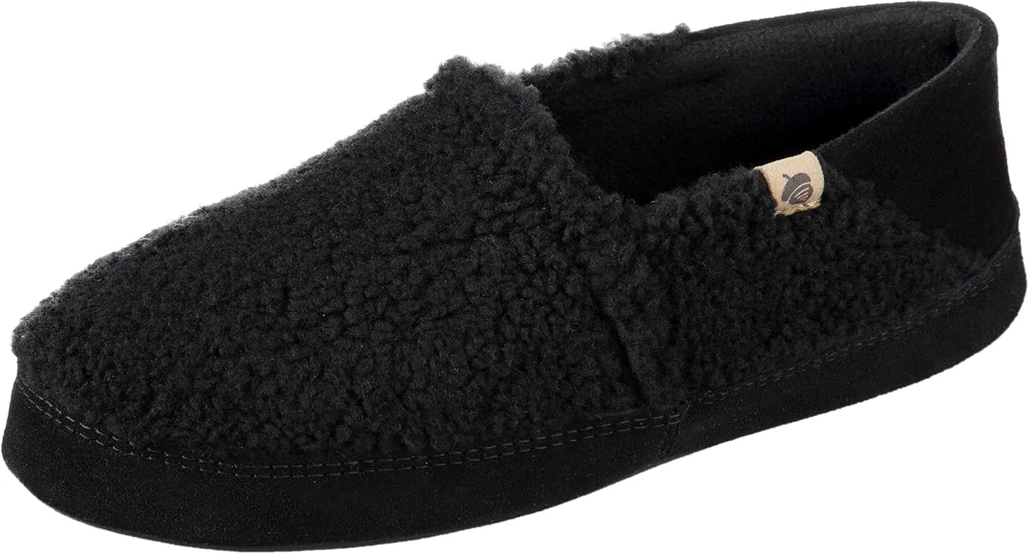 Acorn Men's Moc Slippers with Memory Foam Insole Suede Sidewall and Rubber Outsole (Tex/Polar)