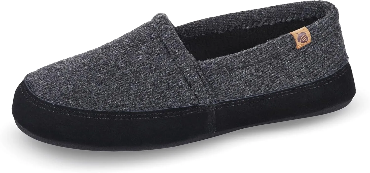 Acorn Men's Slippers with Memory Foam Insole Suede Sidewall and Rubber Outsole
