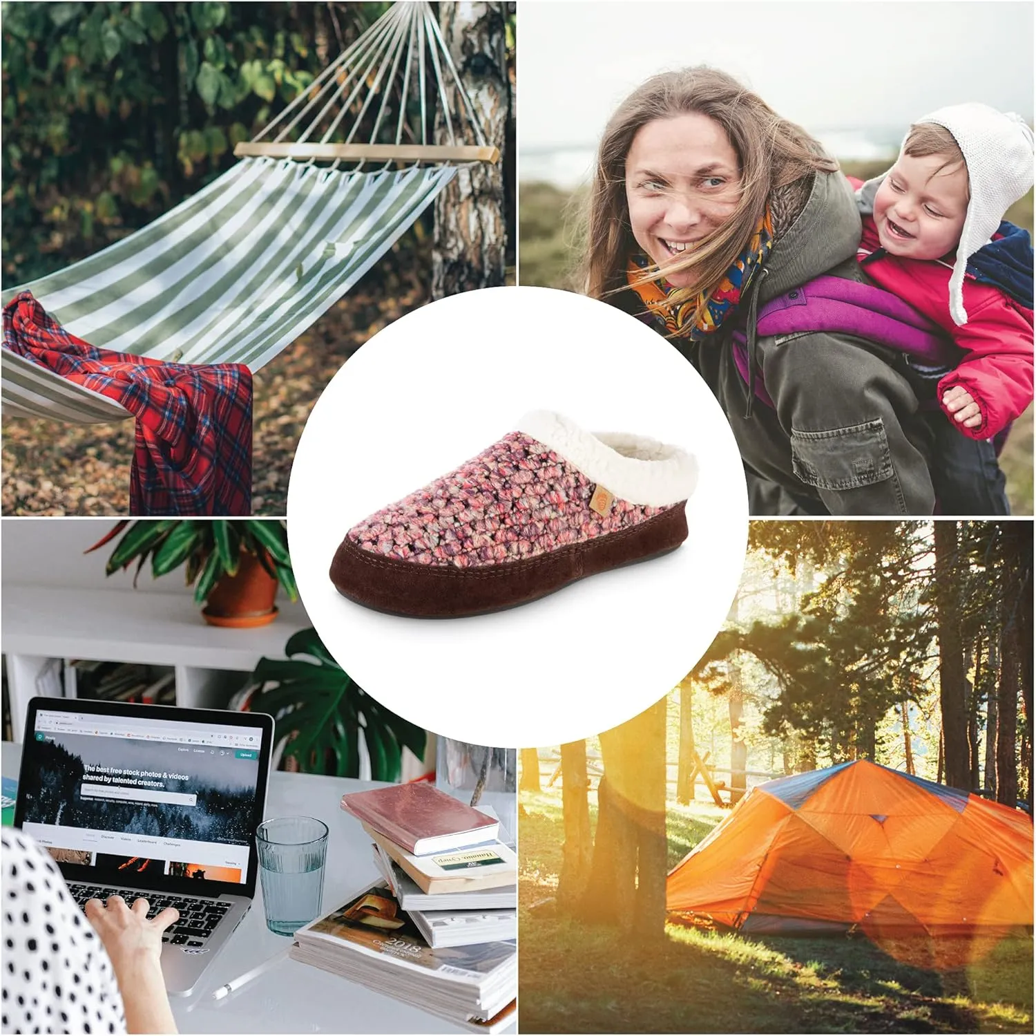 Acorn Womens Slipper with Berber Lining, Suede Siding and Durable Non-Slip Indoor/Outdoor Sole