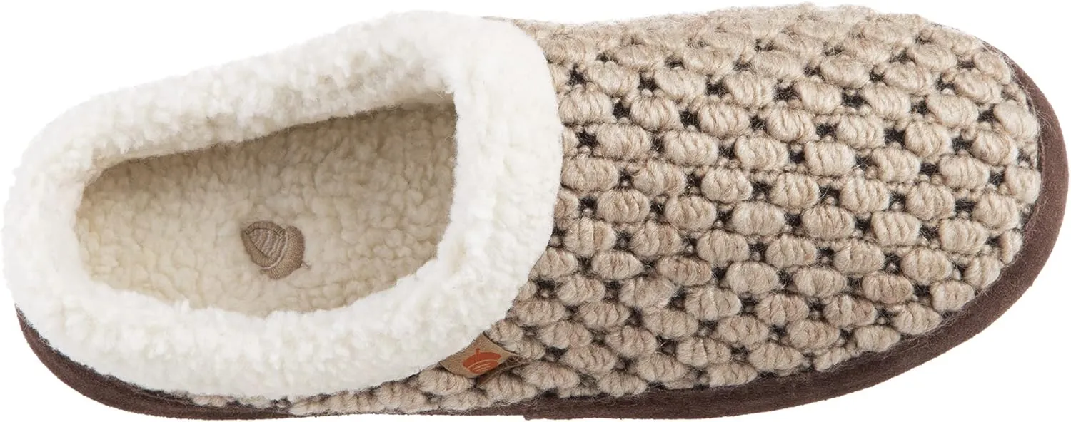 Acorn Womens Slipper with Berber Lining, Suede Siding and Durable Non-Slip Indoor/Outdoor Sole
