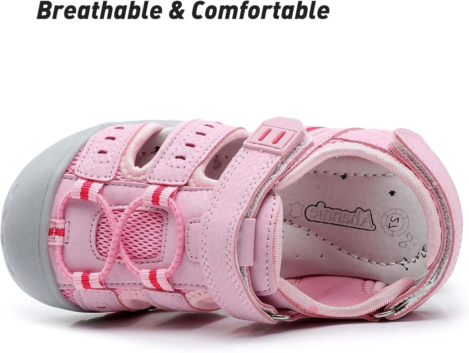 Ahannie Boys Girls Outdoor Sport Sandals,Kids Closed Toe Beach Sandals, Toddler Summer Shoes