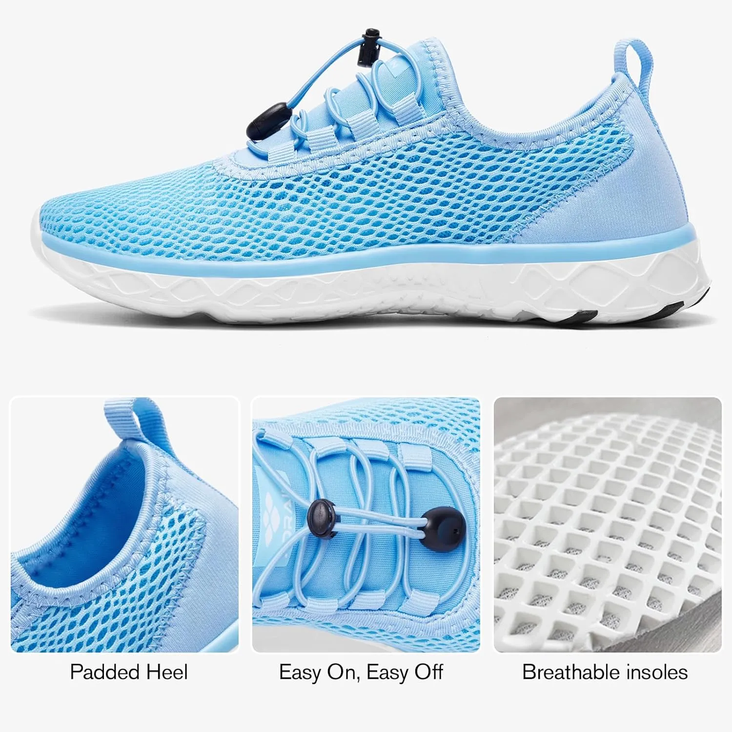 ALEADER Women's Stylish Water Shoes, Quick-Dry Xdrain Water Sneakers, Lightweight & Comfort Footed