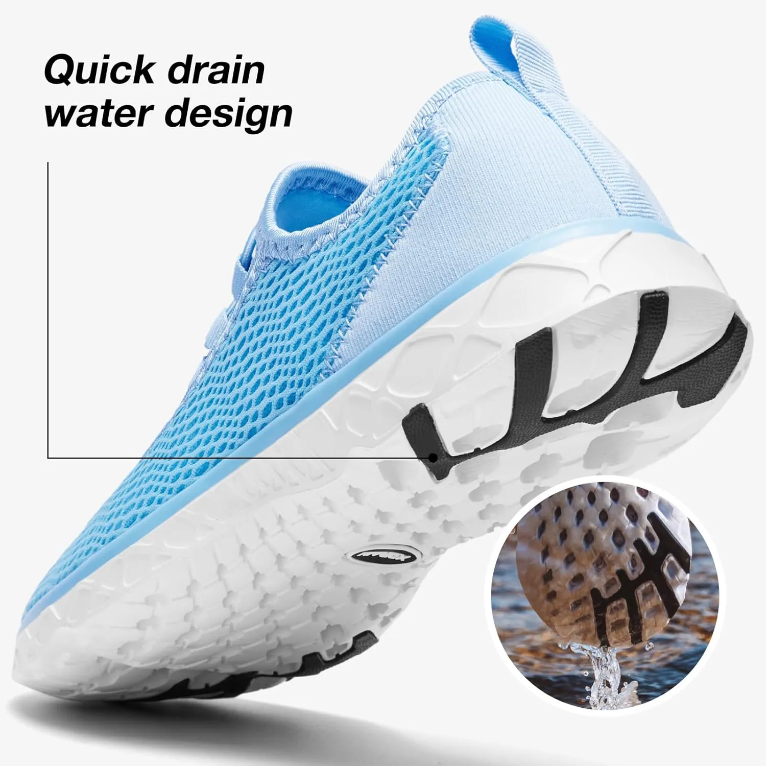 ALEADER Women's Stylish Water Shoes, Quick-Dry Xdrain Water Sneakers, Lightweight & Comfort Footed
