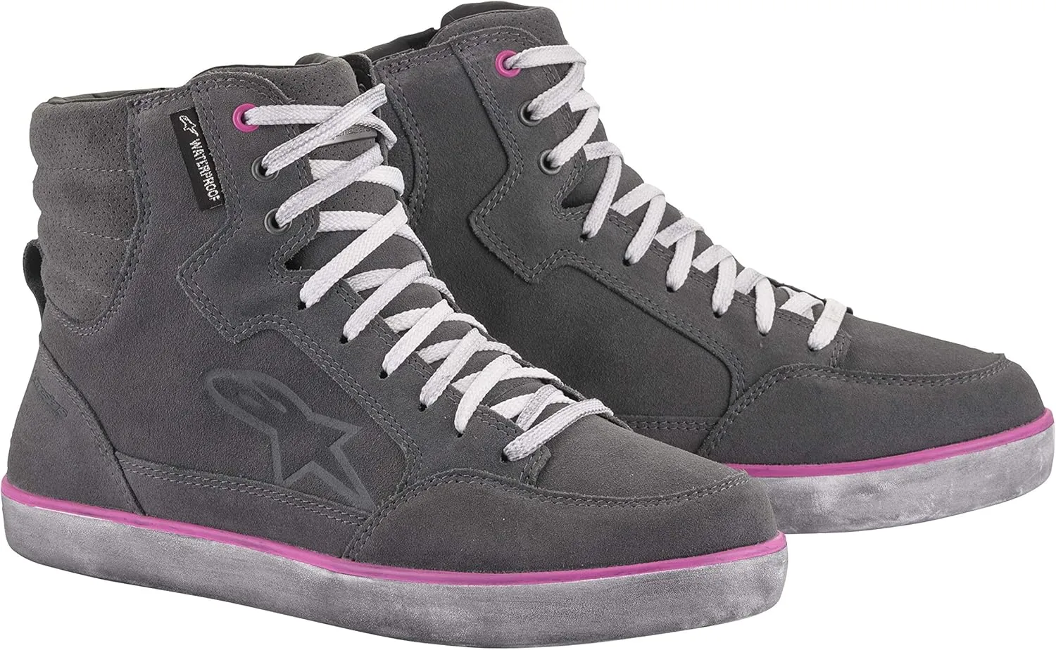 Alpinestars Women's Stella J-6 Waterproof Riding Shoes (9) (GREY/PINK)