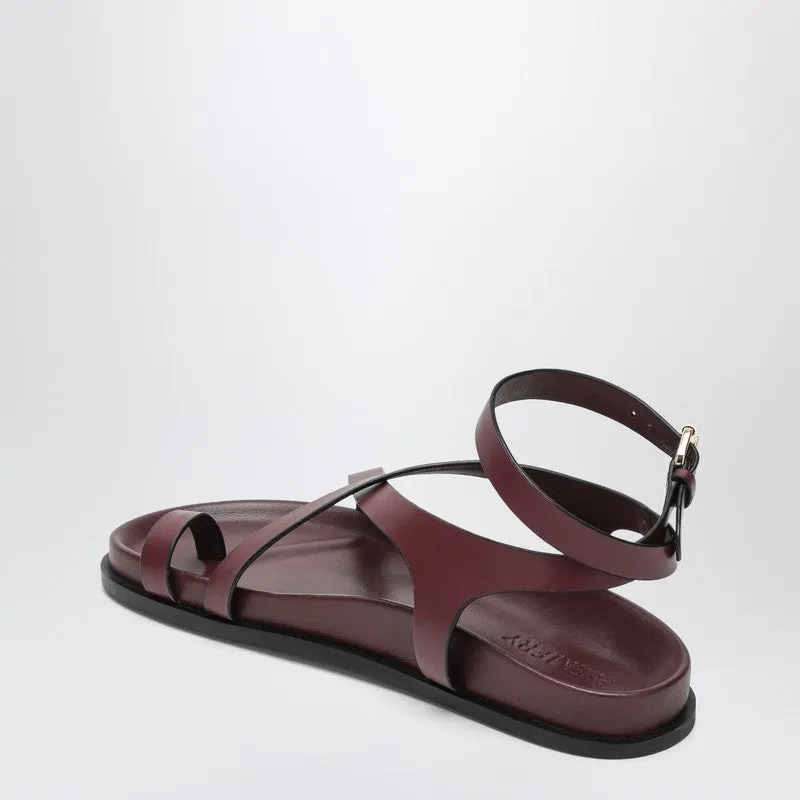 A.Mery The Jalen Slim Sandals Bourgogne i läder