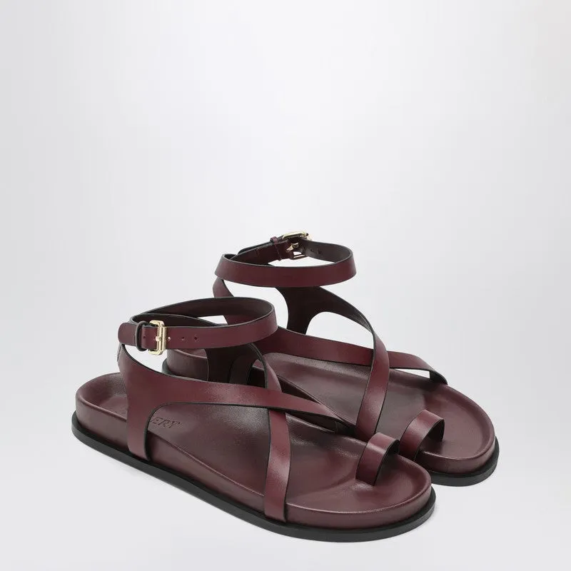 A.Mery The Jalen Slim Sandals Bourgogne i läder