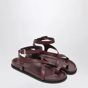 A.Mery The Jalen Slim Sandals Bourgogne i läder