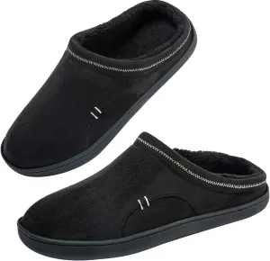 Anbenser Mens Cozy House Slippers Memory Foam Bedroom Slippers Casual Warm Plush Lining Slip on Indoor Outdoor