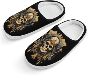 Ancient Art Skull Kids Slippers for Girls Boys Winter Warm Plush Slip On House Slippers for Indoor Outdoor