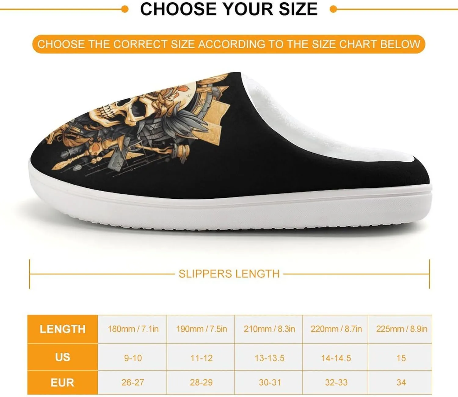 Ancient Art Skull Kids Slippers for Girls Boys Winter Warm Plush Slip On House Slippers for Indoor Outdoor