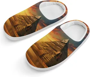 Ancient Egypt Secrets Pyramid Sphinx Kids Slippers for Girls Boys Winter Warm Plush Slip On House Slippers for Indoor Outdoor
