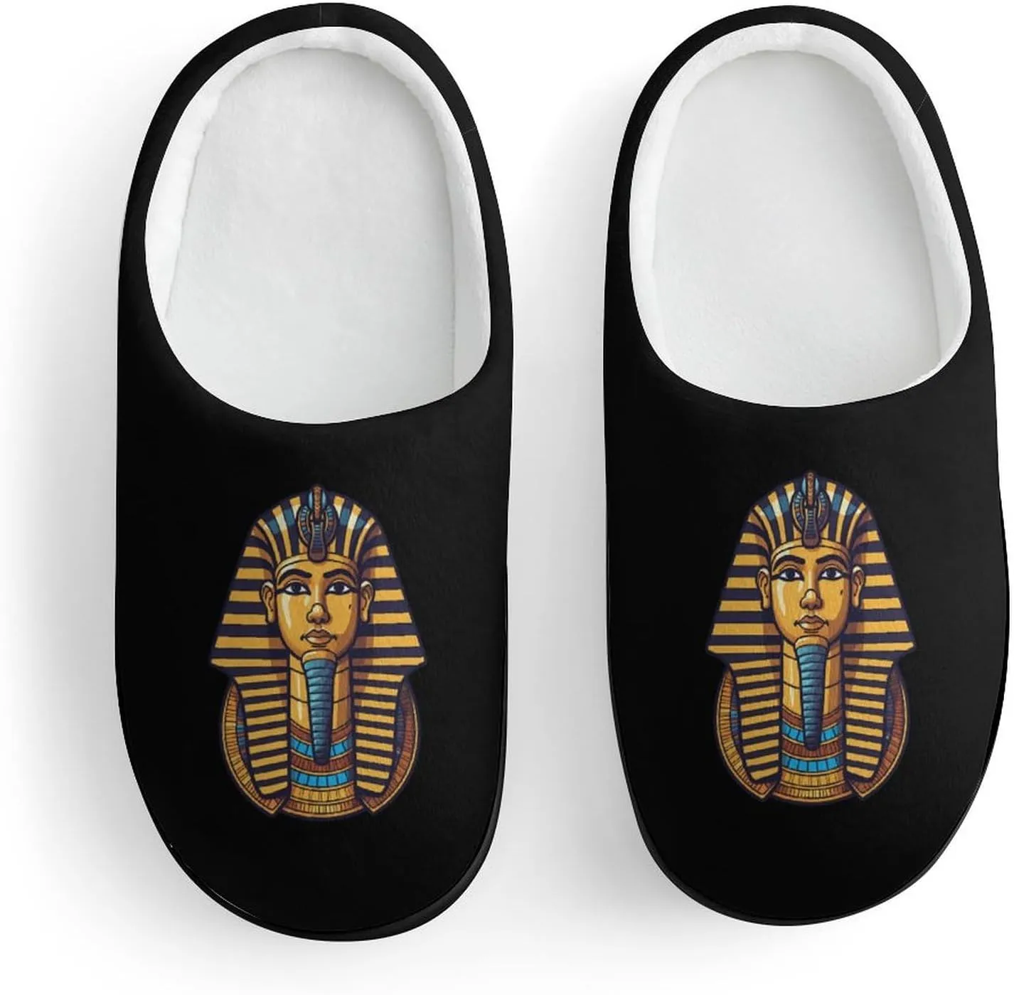 Ancient Egyptian Pharaoh King Egyptian Kids Slippers for Girls Boys Winter Warm Plush Slip On House Slippers for Indoor Outdoor