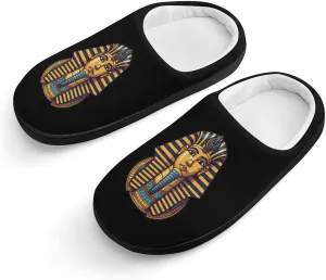 Ancient Egyptian Pharaoh King Egyptian Kids Slippers for Girls Boys Winter Warm Plush Slip On House Slippers for Indoor Outdoor