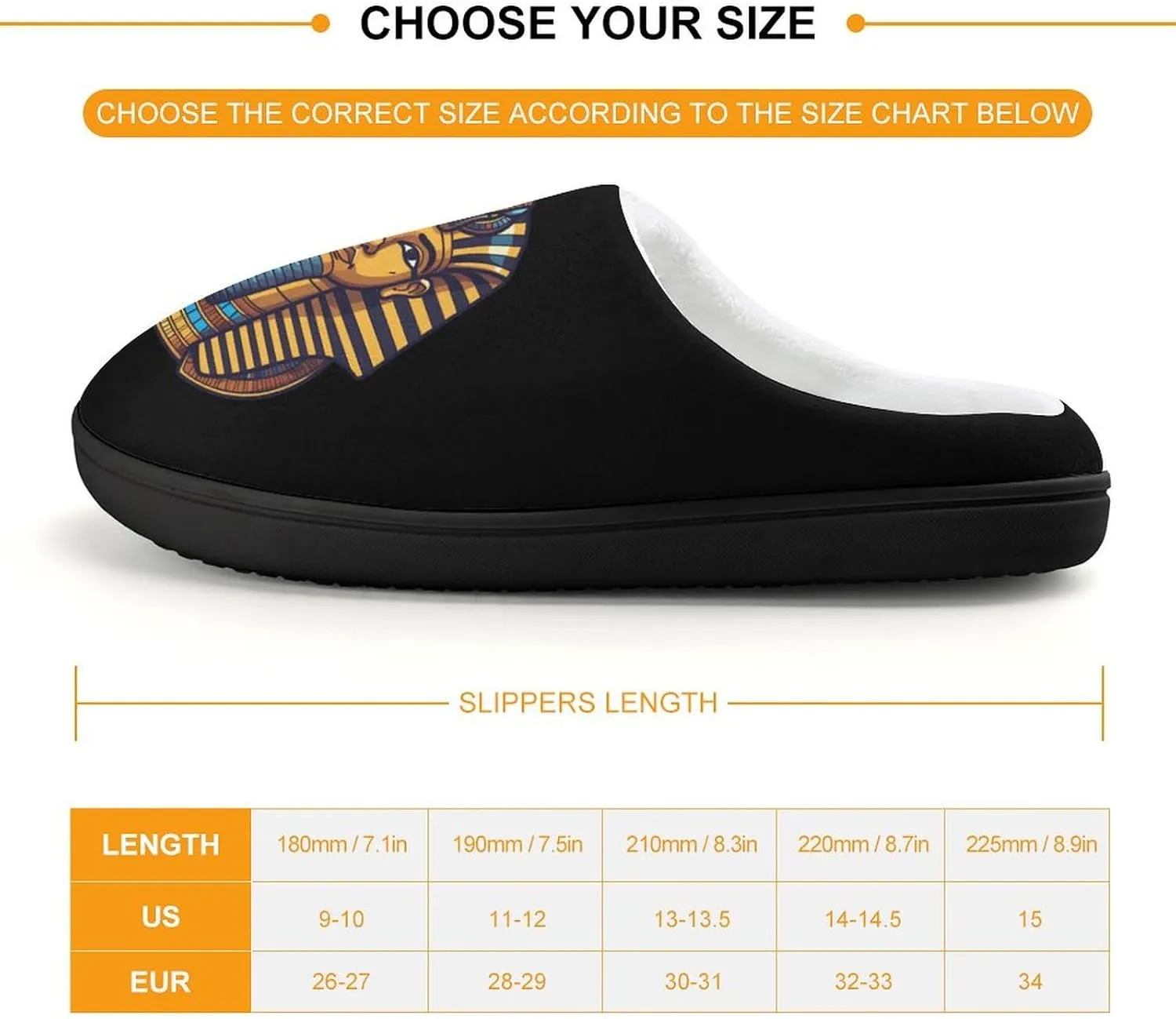 Ancient Egyptian Pharaoh King Egyptian Kids Slippers for Girls Boys Winter Warm Plush Slip On House Slippers for Indoor Outdoor