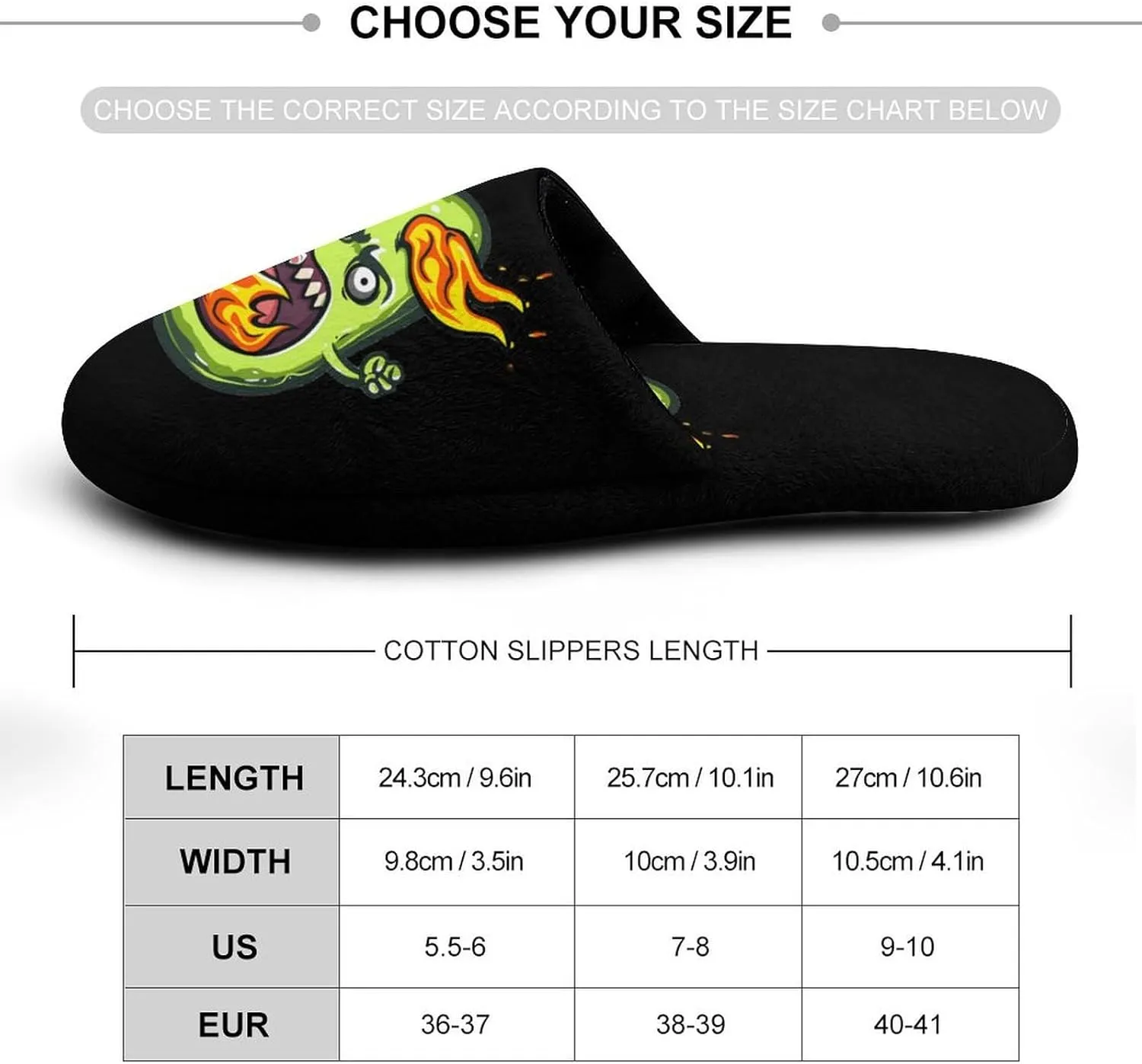 Angry Avocado With Flames Cotton Spa Slippers Lightweight Memory Foam Anti-skid Indoor House Shoes Slip-On Slippers