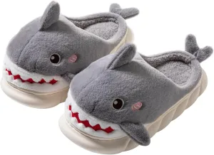 Animal slippers for Women Men Cute Shark Slippers Cozy adult home winter fuzzy cotton slippers