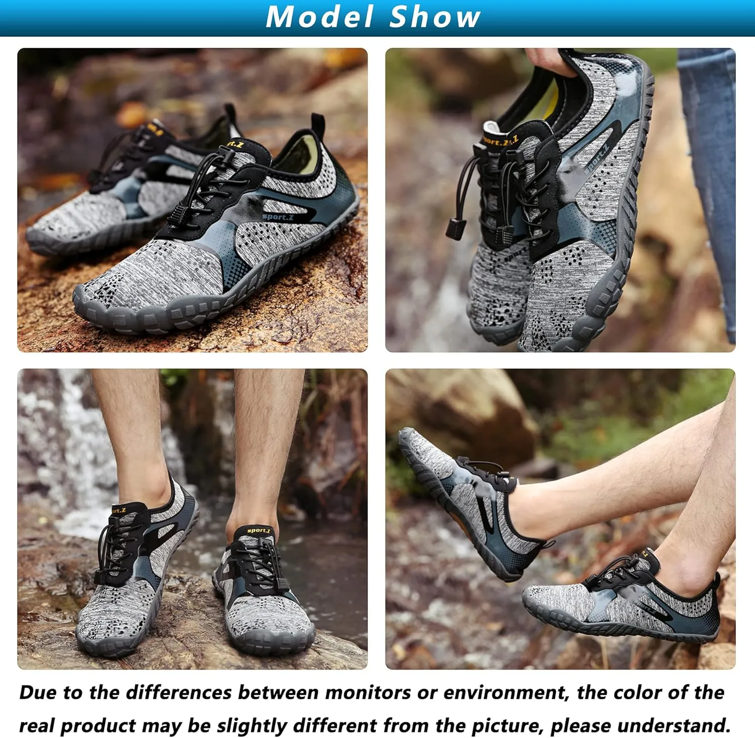 Ansbowey Water Shoes Mens Womens Quick-Dry Lightweight Barefoot Athletic Shoes for Beach Walking, Stream Trekking, Swimming Pool, Snorkeling, Driving, Jogging, Boating