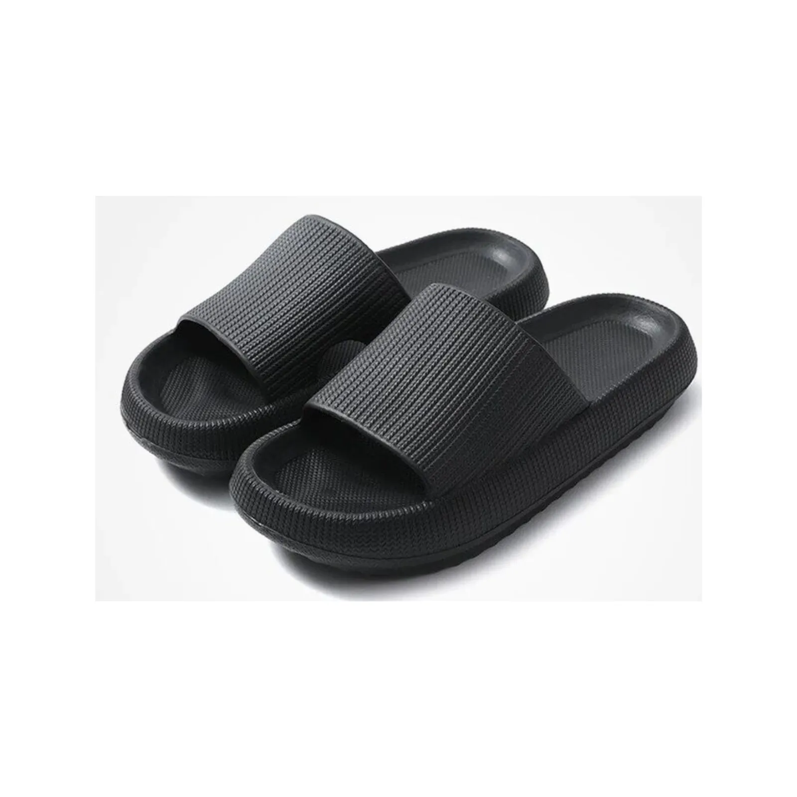 Anti-Slip Extra Soft Indoor PILLOW SLIDES Ultra-Soft Slippers Black 44-45