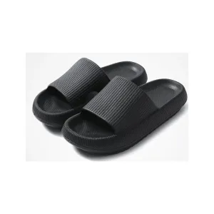 Anti-Slip Extra Soft Indoor PILLOW SLIDES Ultra-Soft Slippers Black 44-45