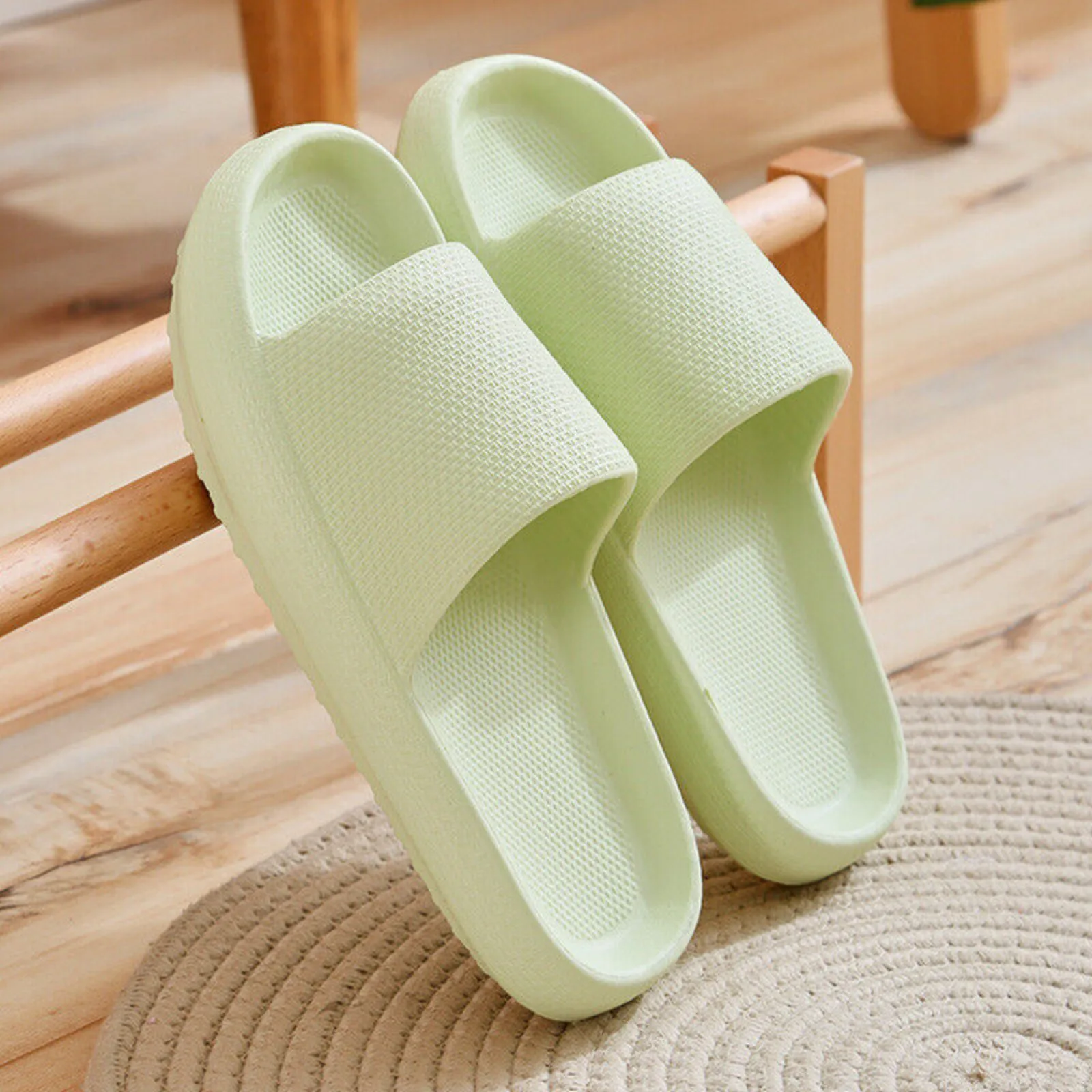 Anti-Slip Extra Soft Indoor PILLOW SLIDES Ultra-Soft Slippers Green 42-43