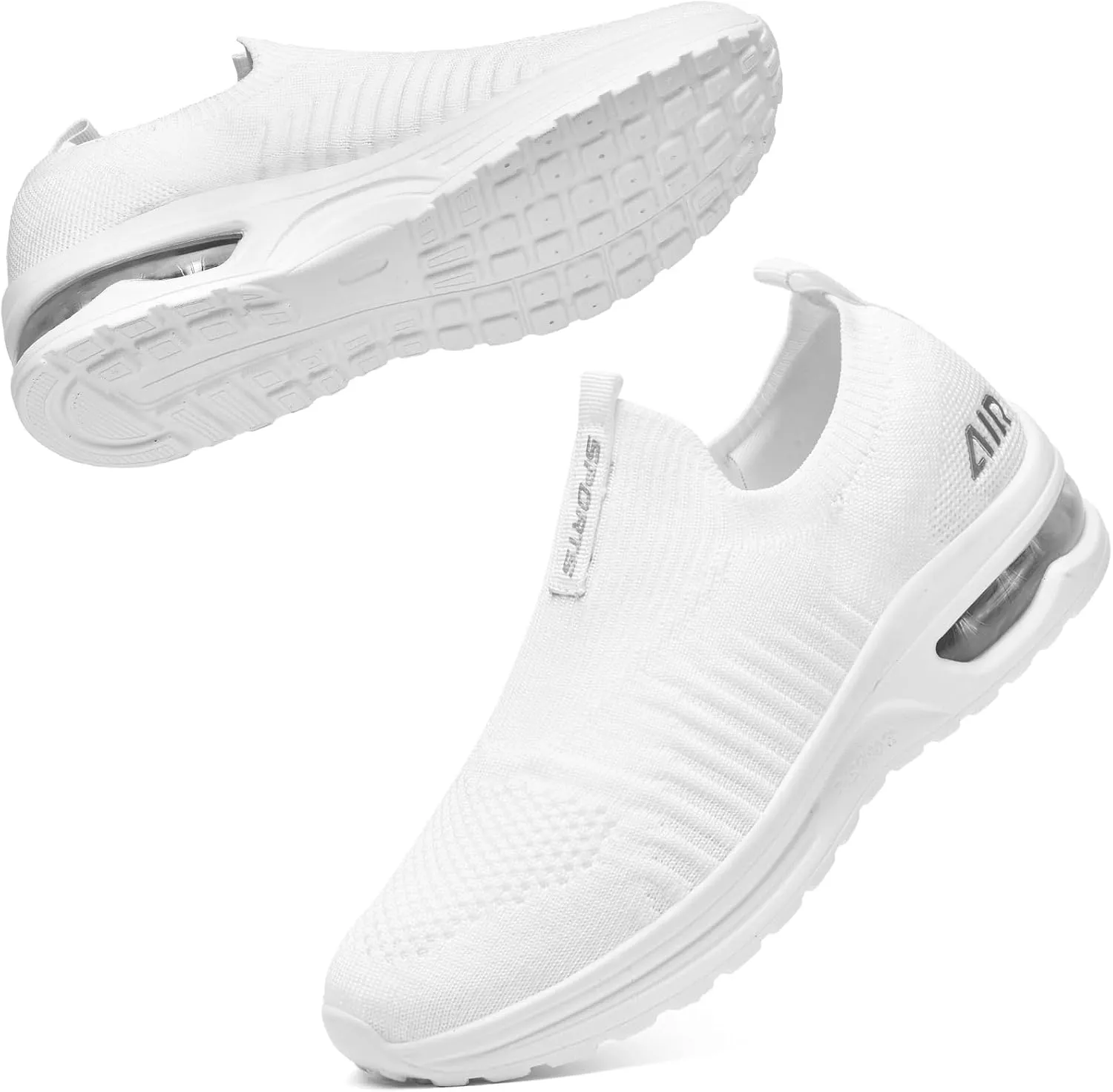 ASHION Running Shoes for Women Breathable Slip on Walking Shoes Women Comfy Foam Rubber Air Cushion Flats Sneaker
