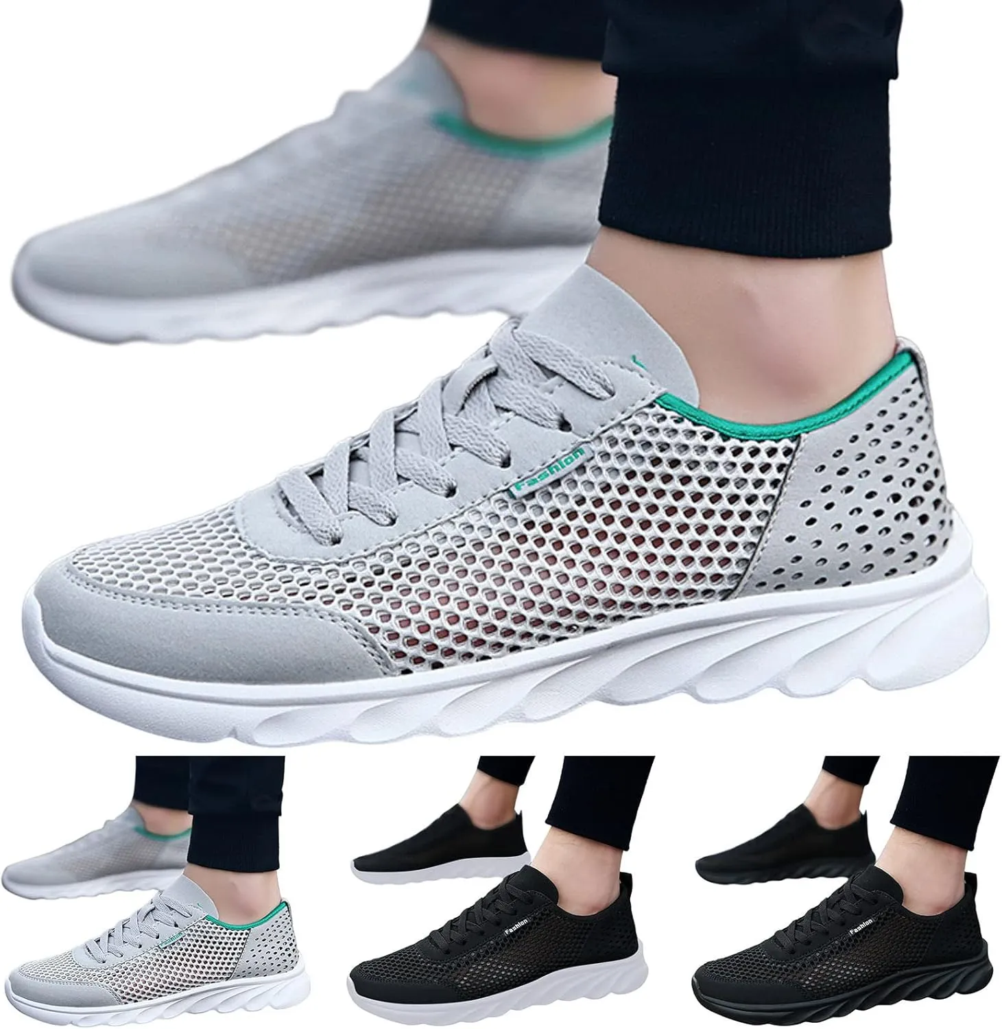 Athletic Fashion Sneakers for Men Breathable Elastic Fly Woven Mesh Sneaker Men's Stylish Lightweight Sneakers