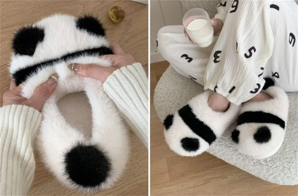 Autumn and Winter Men's and Women's Indoor and Outdoor Plush Sheep Slippers, Bear Pig Slippers. Cute animal slippers. Soft and comfortable warm plush shoes.