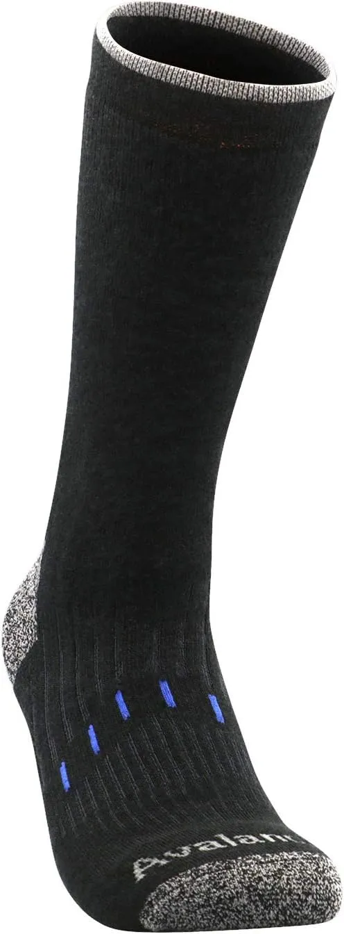 Avalanche Men's Quick Drying Merino Wool Blend Crew Socks With Arch Support 2-Pack