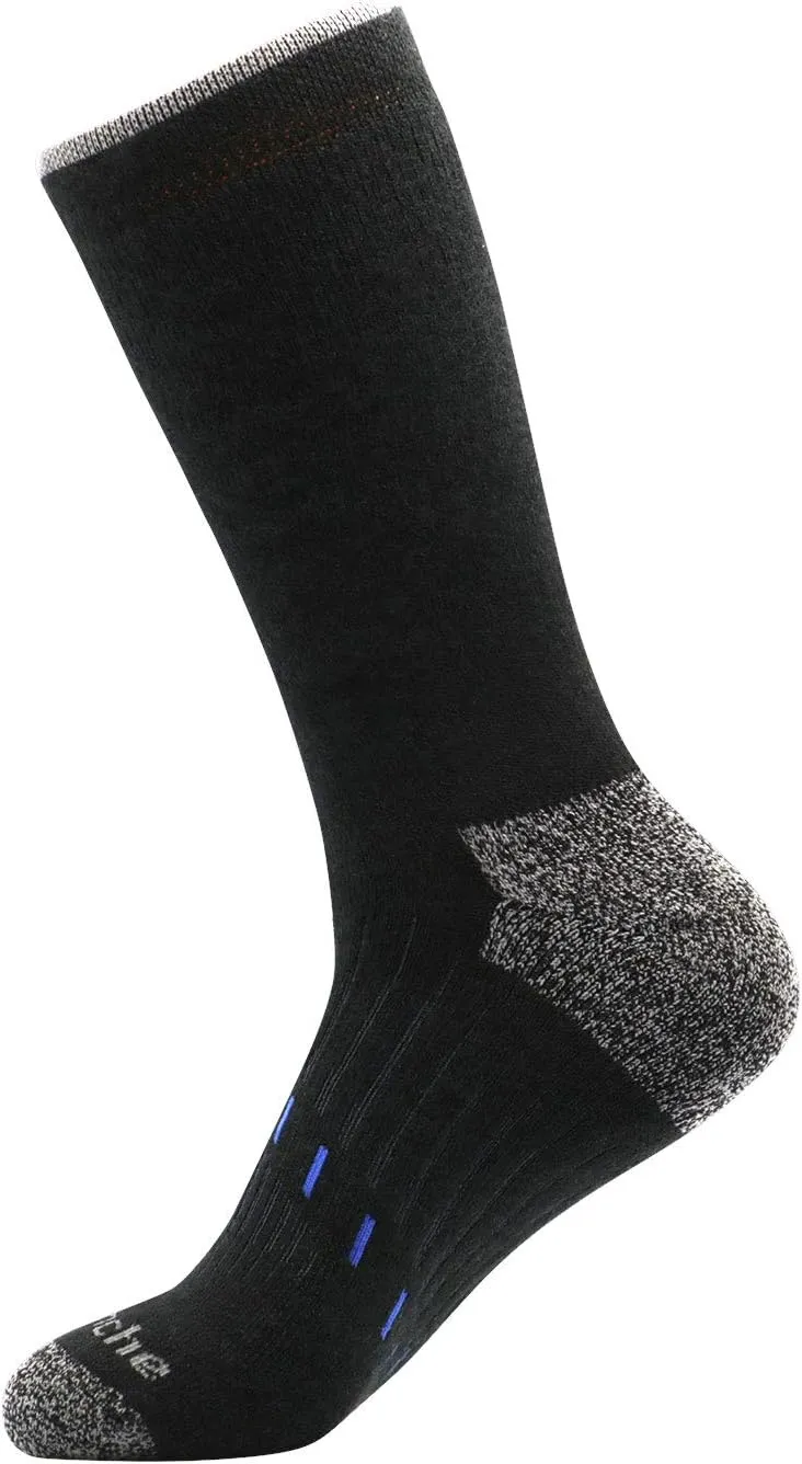 Avalanche Men's Quick Drying Merino Wool Blend Crew Socks With Arch Support 2-Pack