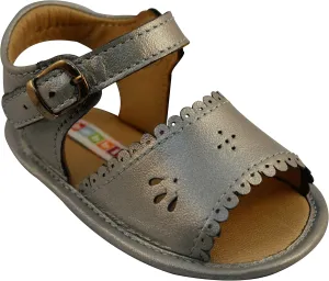 Baby Girls Silver Sandal Leather Shoes Milette