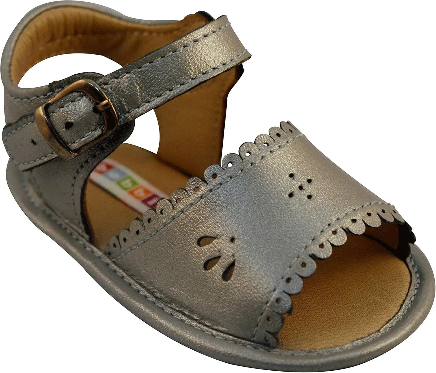 Baby Girls Silver Sandal Leather Shoes Milette