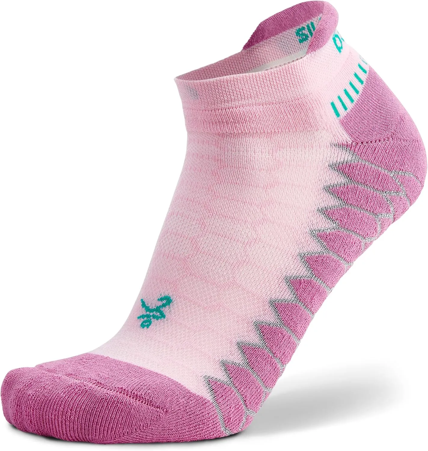 Balega Unisex Adult Silver Compression Fit Performance No Show Athletic Running Socks (1 Pair), Super Pink, Medium