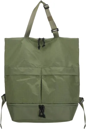 Barsine Convertible Tote Backpack with Shoe Compartment, 28L Large Foldable Backpack for Travel Lightweight, Dark Green