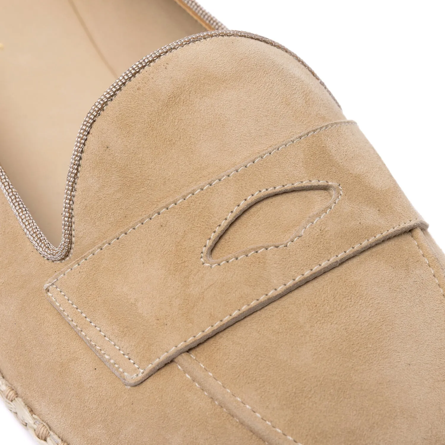Baudoin & Lange x MJ: Banus-Loafer "Espadrille Luxe" aus Kalbsvelours - Handmade