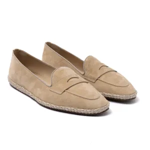 Baudoin & Lange x MJ: Banus-Loafer "Espadrille Luxe" aus Kalbsvelours - Handmade