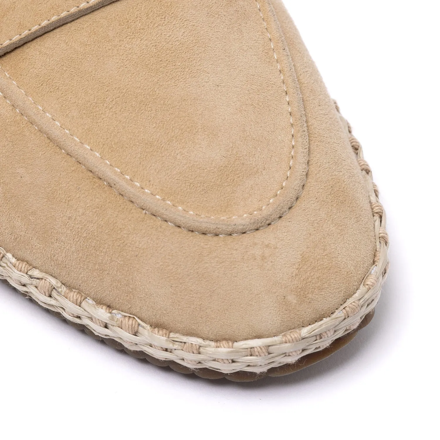 Baudoin & Lange x MJ: Banus-Loafer "Espadrille Luxe" aus Kalbsvelours - Handmade