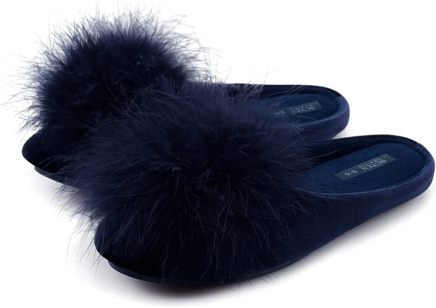 BCTEX COLL Women's Cozy Velvet Memory Foam House Slipper, Ladies Fuzzy Bedroom Slipper Non-slip Sole