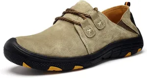 BIFINI Men's Suede Oxford Shoes Casual Lace Up Flats Driving Loafers