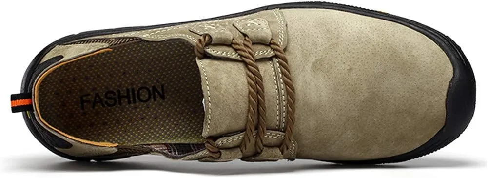 BIFINI Men's Suede Oxford Shoes Casual Lace Up Flats Driving Loafers
