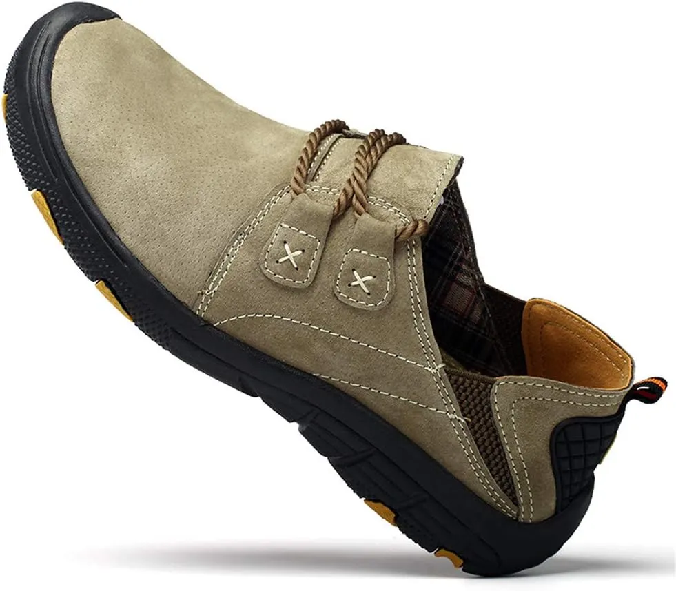 BIFINI Men's Suede Oxford Shoes Casual Lace Up Flats Driving Loafers