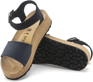 Birkenstock Glenda Trendy Suede Leather-Textile Flatform Sandal with Cork-PU Footbed - Multiple Colors & Sizes