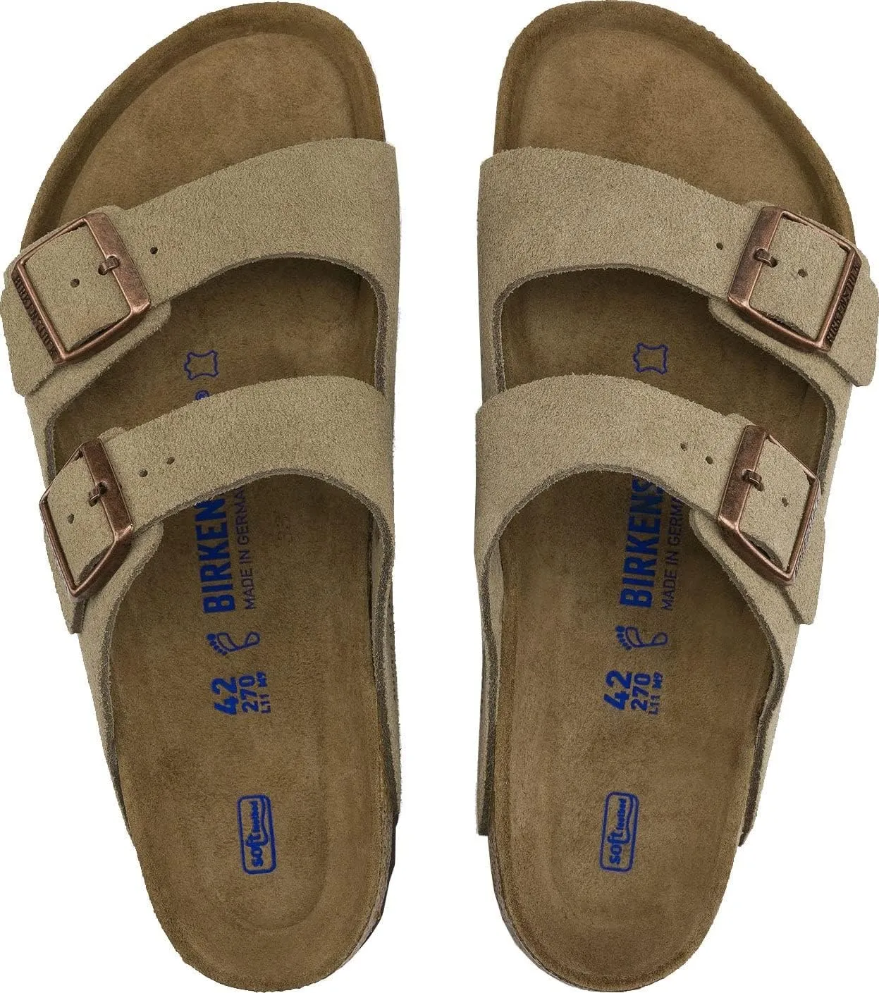 Birkenstock Men's Suede Soft Footbed Arizona Sandal