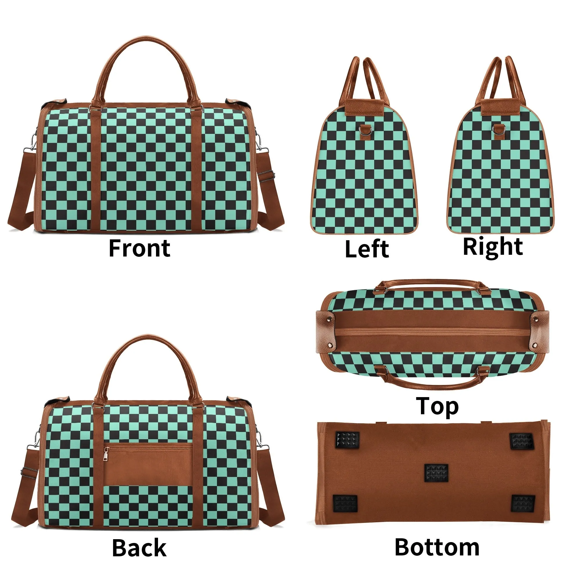 Black Check Chic Collection | Fold & Go Weekender Duffle Bag – Built Tough, Packs Light