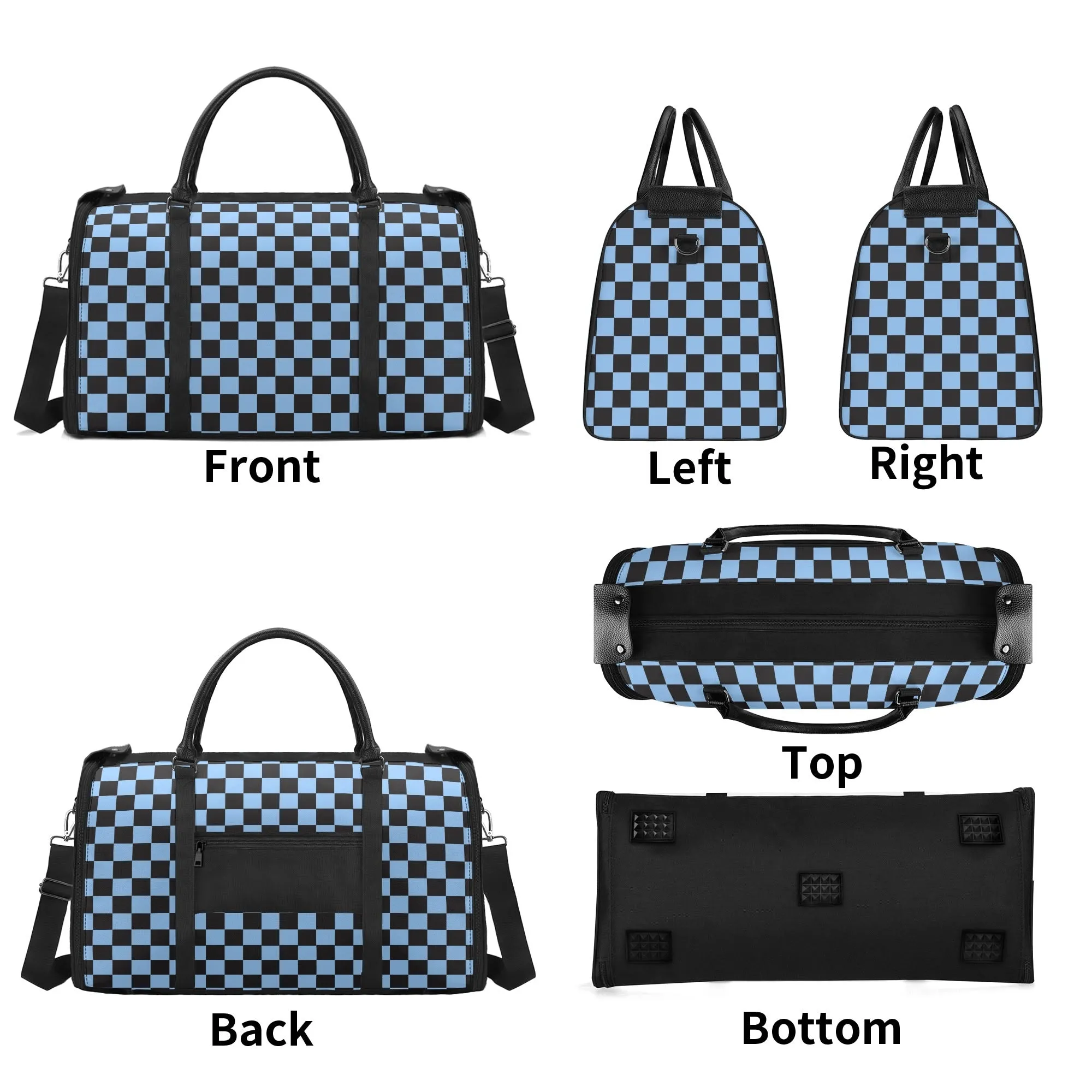 Black Check Chic Collection | Fold & Go Weekender Duffle Bag – Built Tough, Packs Light