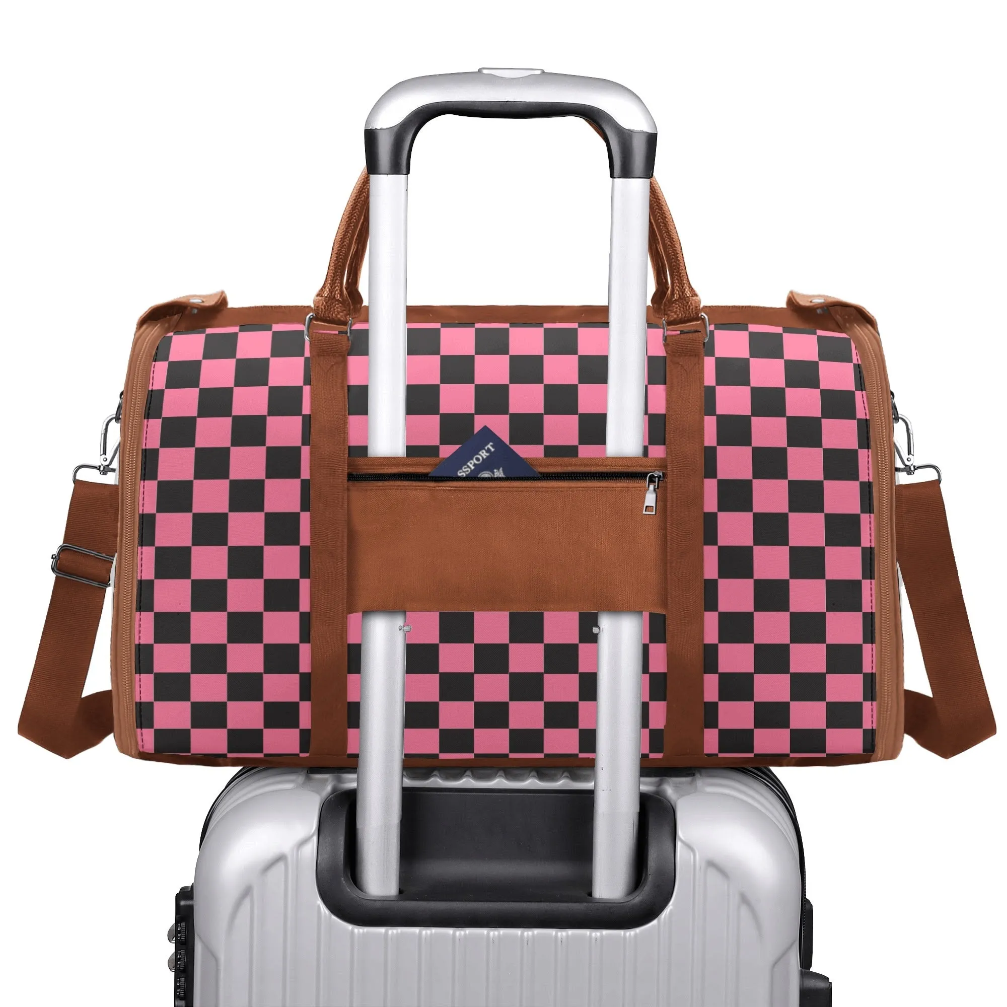 Black Check Chic Collection | Fold & Go Weekender Duffle Bag – Built Tough, Packs Light